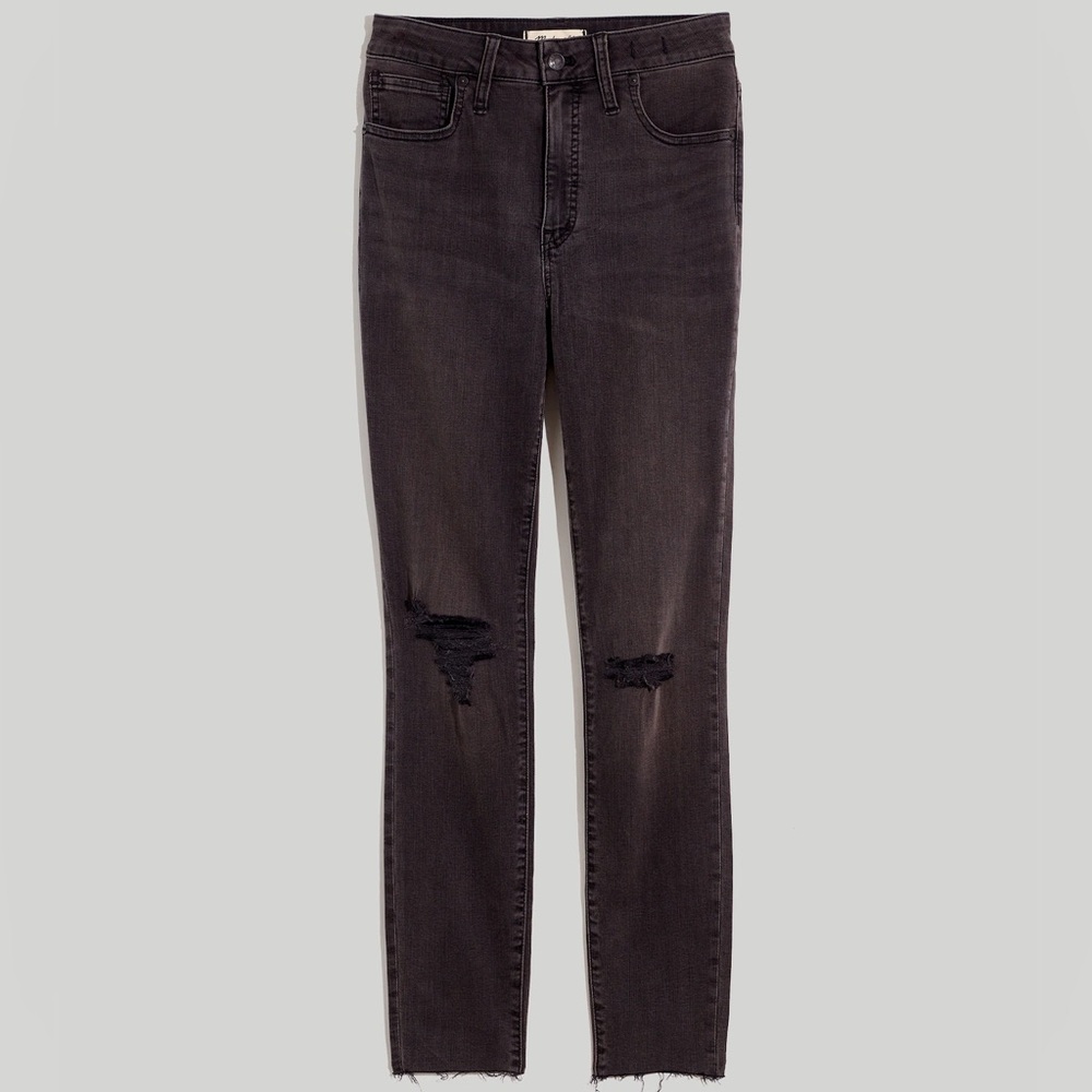 Madewell Women's Black Ripped Skinny Jeans Petite